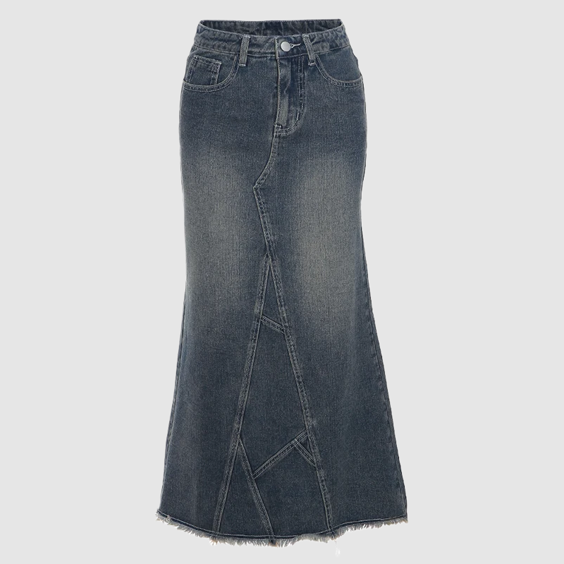 Cola High Waist Denim Skirt