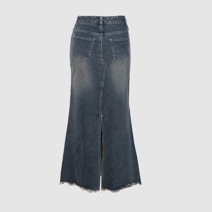 Cola High Waist Denim Skirt